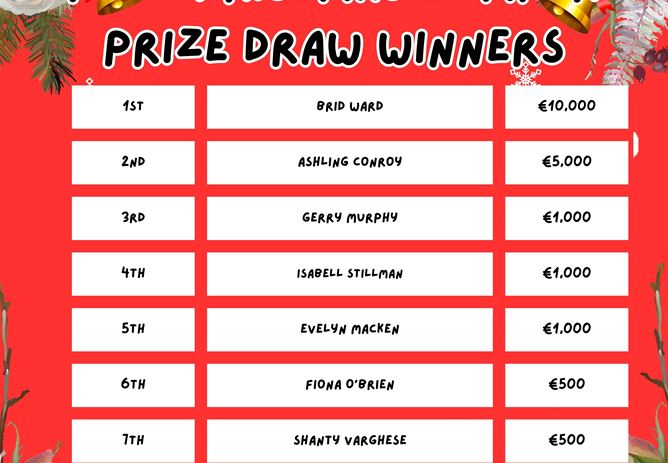 December Bumper Prize Draw