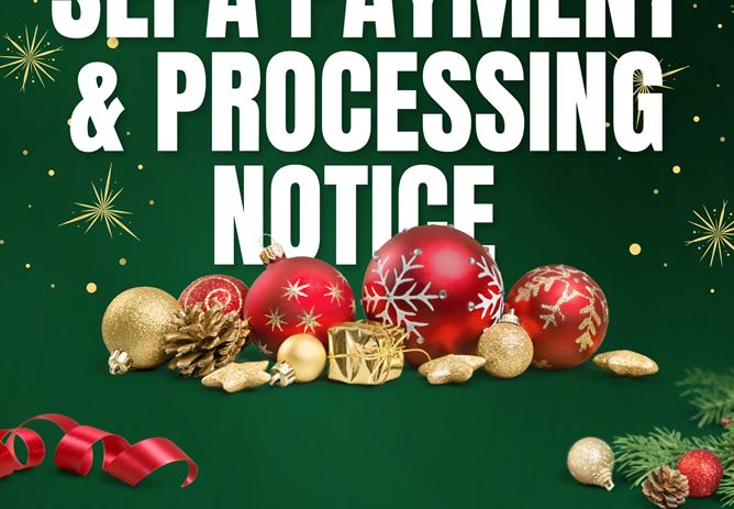 SEPA Payment & Processing Notice – Christmas & New Year Period
